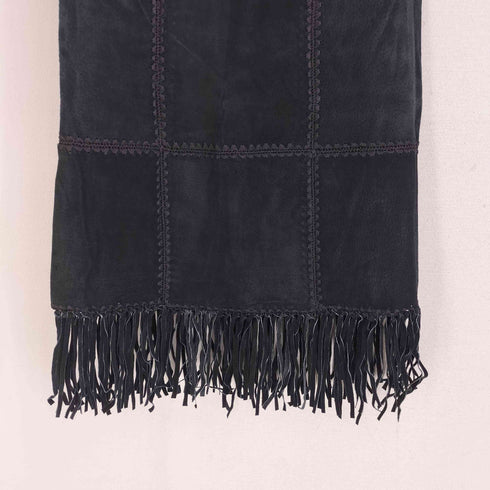 BROWNIE BEE 本革 スエード 刺繍デザイン タイトスカート レディース