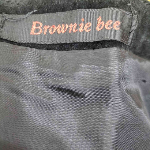 BROWNIE BEE 本革 スエード 刺繍デザイン タイトスカート レディース