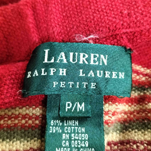 ローレンラルフローレン LAUREN RALPH LAUREN ネイティブボーダーリネンコットン ロングスカート レディース P/M