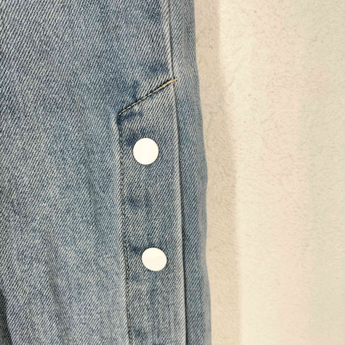 ベルシュカ BERSHKA STRAIGHT ハイウエスト サイド スナップデニムパンツ レディース EU36