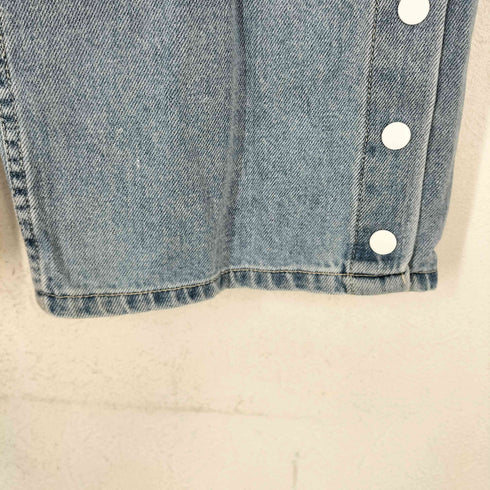 ベルシュカ BERSHKA STRAIGHT ハイウエスト サイド スナップデニムパンツ レディース EU36