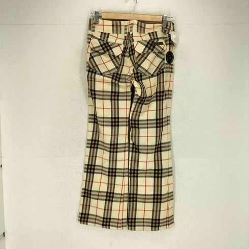 バーバリーブルーレーベル BURBERRY BLUE LABEL チェック柄セミフレアパンツ レディース 36