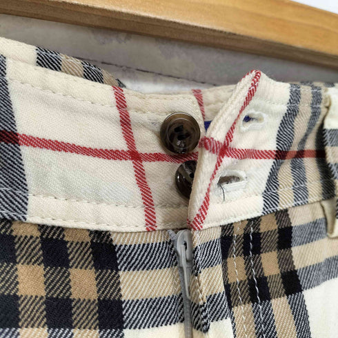 バーバリーブルーレーベル BURBERRY BLUE LABEL チェック柄セミフレアパンツ レディース 36