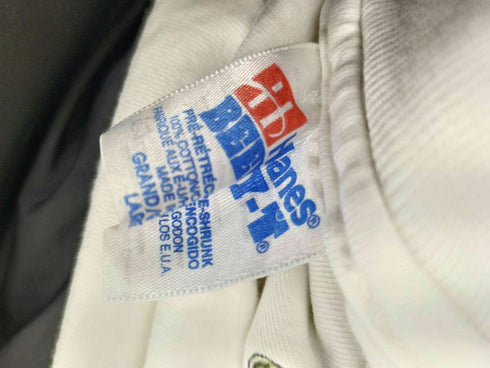 80S Hanes ボディ FISHABET アルファベット  魚 プリント Tシャツ 袖シングル コピーライト 1989 メンズ import:L