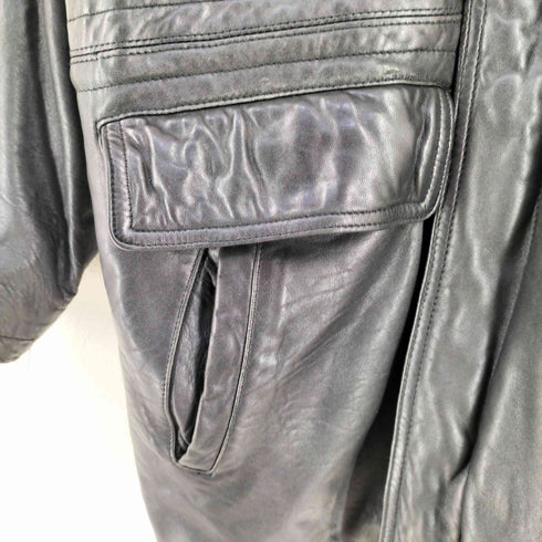 内キルティングレザージャケット カーコート メンズ import:L