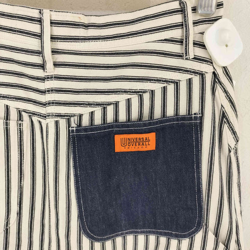 ユニバーサルオーバーオール UNIVERSAL OVERALL デニムポケット ヒッコリー ストライプ スカート レディース M