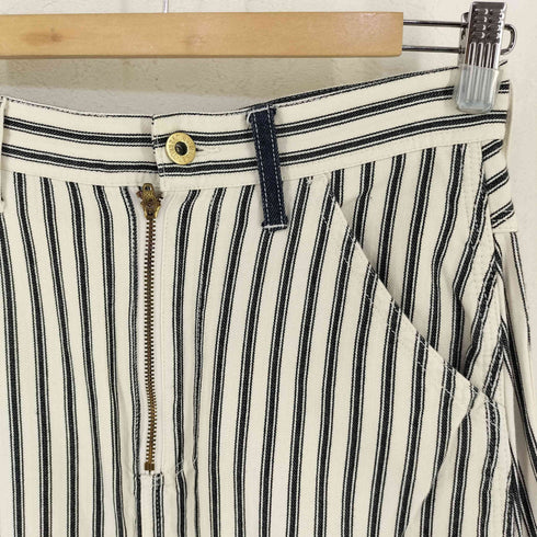 ユニバーサルオーバーオール UNIVERSAL OVERALL デニムポケット ヒッコリー ストライプ スカート レディース M