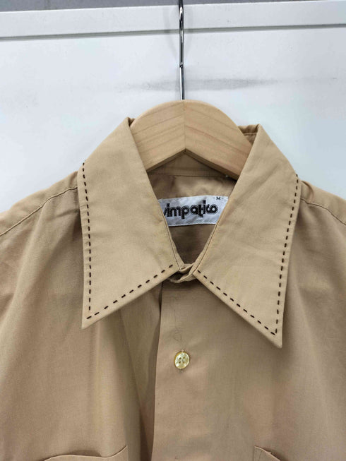 simpatico PERMANENT PRESS 65/35 ポリ コットン 襟芯 ステッチデザイン L/S シャツ メンズ import:M