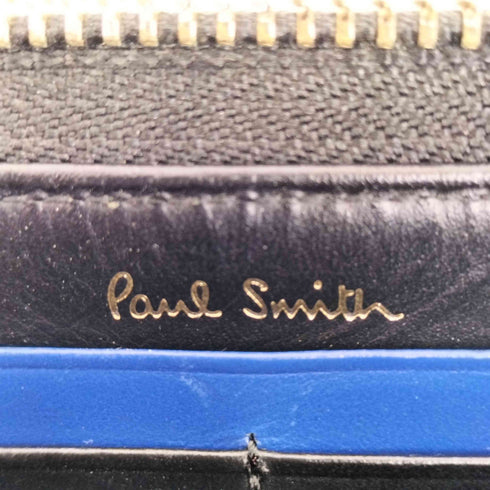 ポールスミス Paul Smith アルファベットプリント ラウンドファスナー長財布 メンズ
