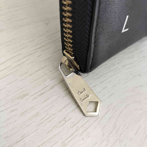 ポールスミス Paul Smith アルファベットプリント ラウンドファスナー長財布 メンズ