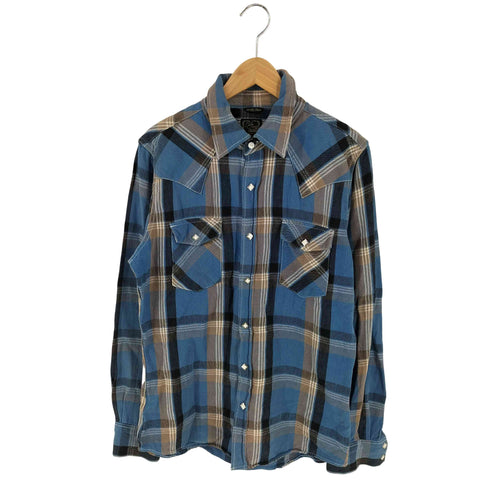 Lucky store  デザインボタン ウエスタン チェックシャツ メンズ JPN:M