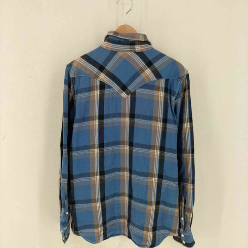 Lucky store  デザインボタン ウエスタン チェックシャツ メンズ JPN:M