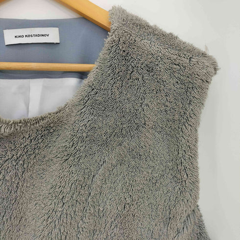 キココスタディノフ KIKO KOSTADINOV 23ss Grey Zlatyu Sleeveless Shearling Vest スリーブレス シェアリング パイル ダブル ライダース ベスト メンズ EUR:48