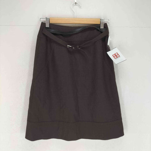 クレージュ courreges ベルト付フロントボタンスカート レディース 38