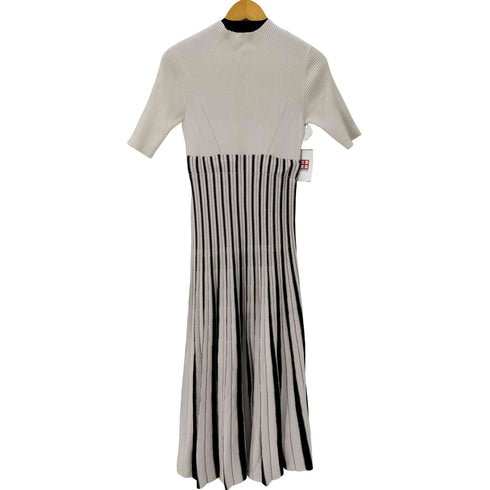 マーキュリーデュオ MERCURYDUO 配色チェンジリブ五分袖ニットワンピース レディース import:M