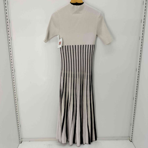 マーキュリーデュオ MERCURYDUO 配色チェンジリブ五分袖ニットワンピース レディース import:M