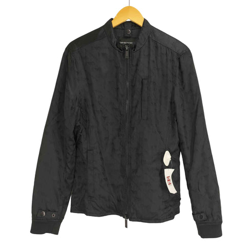 エンポリオアルマーニ EMPORIO ARMANI ビスコースポリ ロゴ刺繍 ジップアップ ブルゾンジャケット メンズ import:M