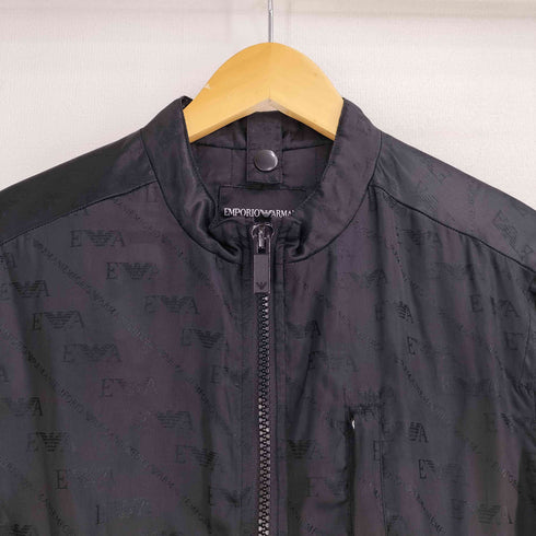 エンポリオアルマーニ EMPORIO ARMANI ビスコースポリ ロゴ刺繍 ジップアップ ブルゾンジャケット メンズ import:M