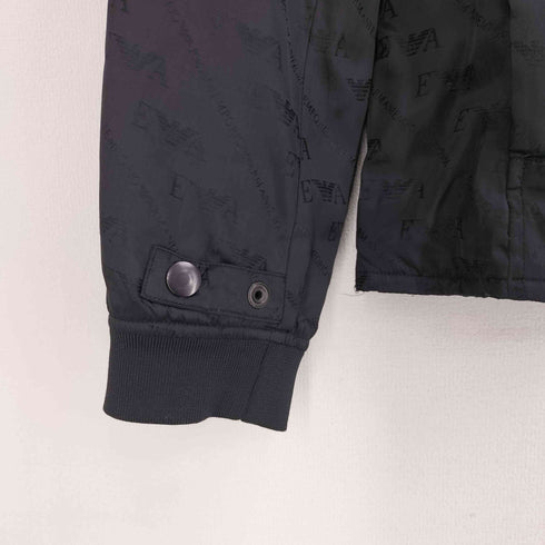 エンポリオアルマーニ EMPORIO ARMANI ビスコースポリ ロゴ刺繍 ジップアップ ブルゾンジャケット メンズ import:M