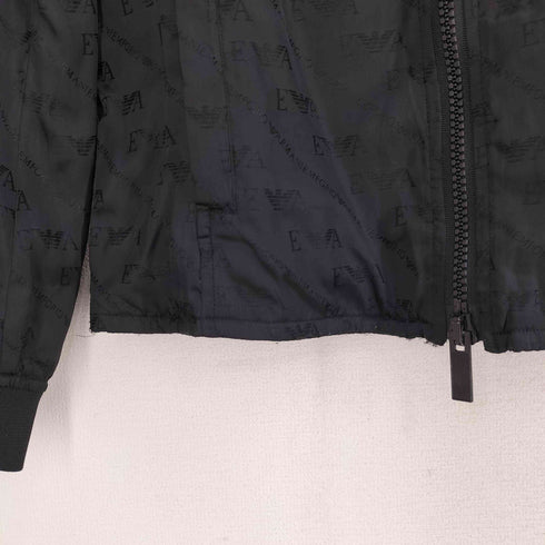 エンポリオアルマーニ EMPORIO ARMANI ビスコースポリ ロゴ刺繍 ジップアップ ブルゾンジャケット メンズ import:M
