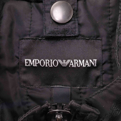 エンポリオアルマーニ EMPORIO ARMANI ビスコースポリ ロゴ刺繍 ジップアップ ブルゾンジャケット メンズ import:M