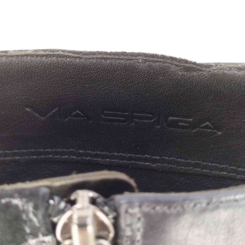 VIASPIGA  サイドジップ レザー ヒールロングブーツ レディース  7M