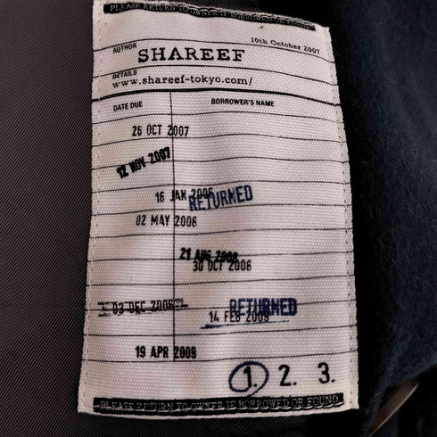 シャリーフ SHAREEF ウール混 マルチポケット ダブルブレスト チェスターコート メンズ JPN:1