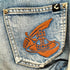 ヴィヴィアンウエストウッド アングロマニア Vivienne Westwood ANGLOMANIA ワッペン刺繍デザインショートデニムパンツ レディース 40