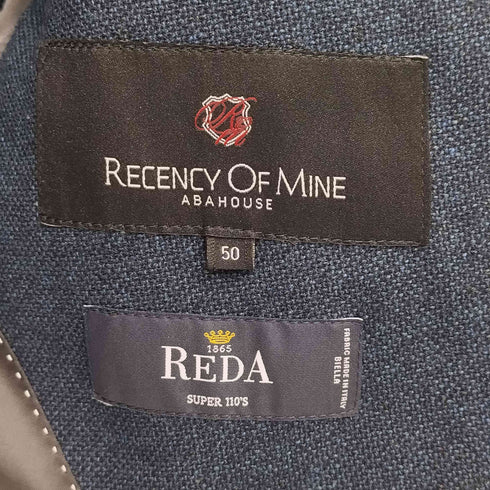 レセンシーオブマインアバハウス RECENCY OF MINE ABAHOUSE REDA SUPER 110'S 背抜き ウール 2Bテーラード + ベスト メンズ ジャケット : 50 ベスト : 48