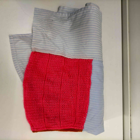 グッドデザインショップコムデギャルソン GOOD DESIGN SHOP COMME des GARCONS 異素材切替 パッチワーク ストライプ マフラー ストール メンズ