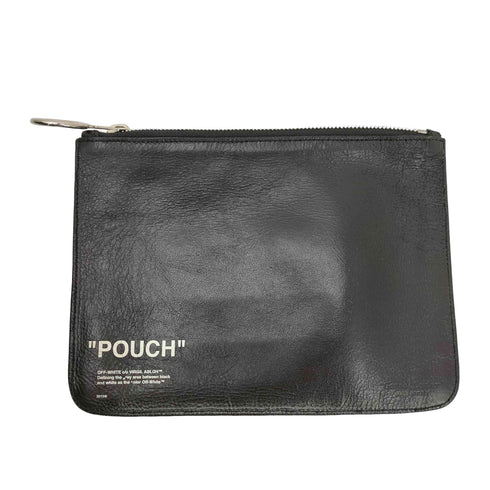 オフホワイト OFF-WHITE Quote Pouch レザー ポーチ クラッチ バッグ メンズ