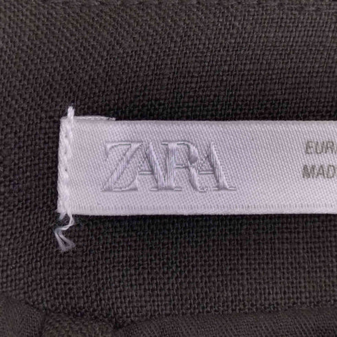 ザラ ZARA リネン100% ダブルジップアップジャケット 裾ドローコード メンズ import:S