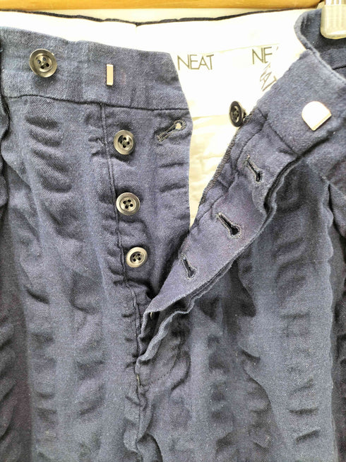 ニート NEAT Jumbo Sheersucker TAPERED - NAVY ジャンボ シアサッカー テーパード パンツ メンズ JPN:46