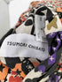 ツモリチサト TSUMORI CHISATO 裏地 総柄 絹 シルク リバーシブル キルティング フェザー ロング ダウン ジャケット ダブルジップ レディース JPN:2