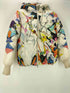 ツモリチサト TSUMORI CHISATO 裏地 総柄 絹 シルク リバーシブル キルティング フェザー ダウン ジャケット ブルゾン ダブルジップ レディース JPN:2