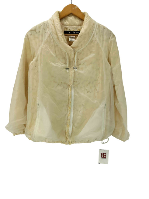 サカヨリ sakayori 裏地 花柄 総レース 刺繍 リバーシブル シアー レイヤード ナイロン ブルゾン ジャケット レディース JPN:38