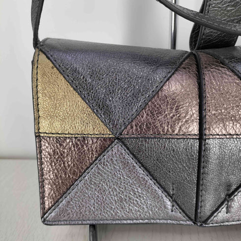 ジャンニキャリーニ GIANNI CHIARINI イタリア製 パッチワーク レザーショルダーバッグ レディース