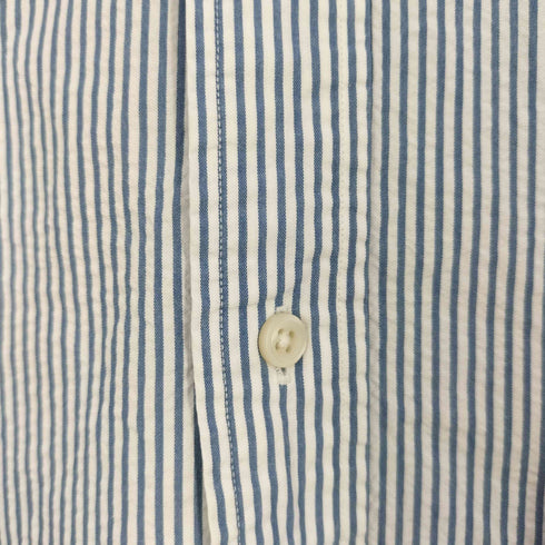 ポロラルフローレン POLO RALPH LAUREN CUSTOM FIT シアサッカー ポニー刺繍 ボタンダウン半袖シャツ メンズ import:L