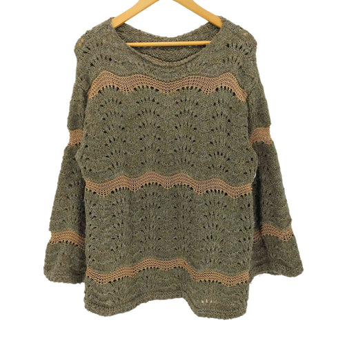 シーナリー SHENERY 異素材切替 ローゲージ ウール混 ニット メンズ FREE