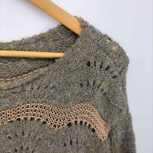 シーナリー SHENERY 異素材切替 ローゲージ ウール混 ニット メンズ FREE