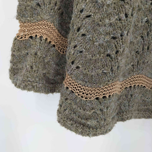 シーナリー SHENERY 異素材切替 ローゲージ ウール混 ニット メンズ FREE