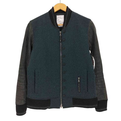 シャリーフ SHAREEF 別注 ウール 袖カウレザー ダブルジップアップ スタジャン メンズ JPN:1