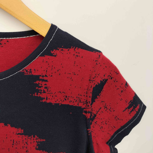 ジャンフランコフェレ GIANFRANCO FERRE イタリア製 コットンシルク 総柄サマーニット レディース EUR:40