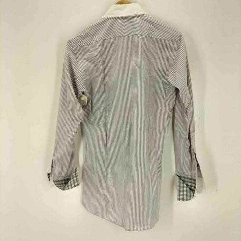 バーバリーブラックレーベル BURBERRY BLACK LABEL ホースロゴ刺繍 L/Sストライプシャツ メンズ US:38