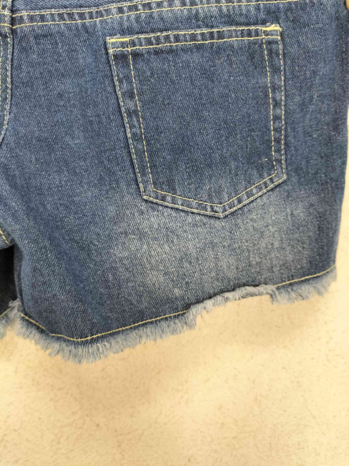 バンドプリントショートデニムパンツ Y2K レディース M