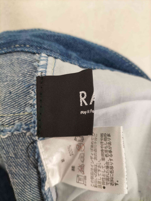 バンドプリントショートデニムパンツ Y2K レディース M