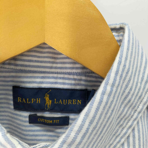 ラルフローレン RALPH LAUREN CUSTOM FIT ポニー刺繍 ストライプ ボタンダウンシャツ メンズ import:M