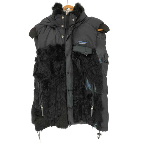 Giacometti ラビットファー切替 フードドッキングダウンベスト メンズ JPN:2