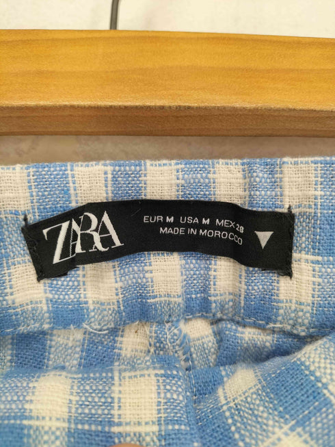 ザラ ZARA ギンガムチェックフレアパンツ レディース M