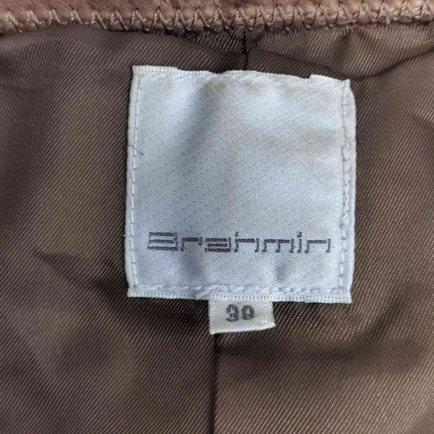Brahmin センタープリーツ レザー ジャケット レディース 38